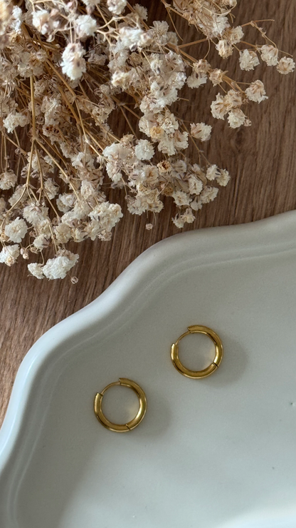 Boucles d'oreilles acier inoxydable et pierres naturelles - Anneaux or & diverses pierres