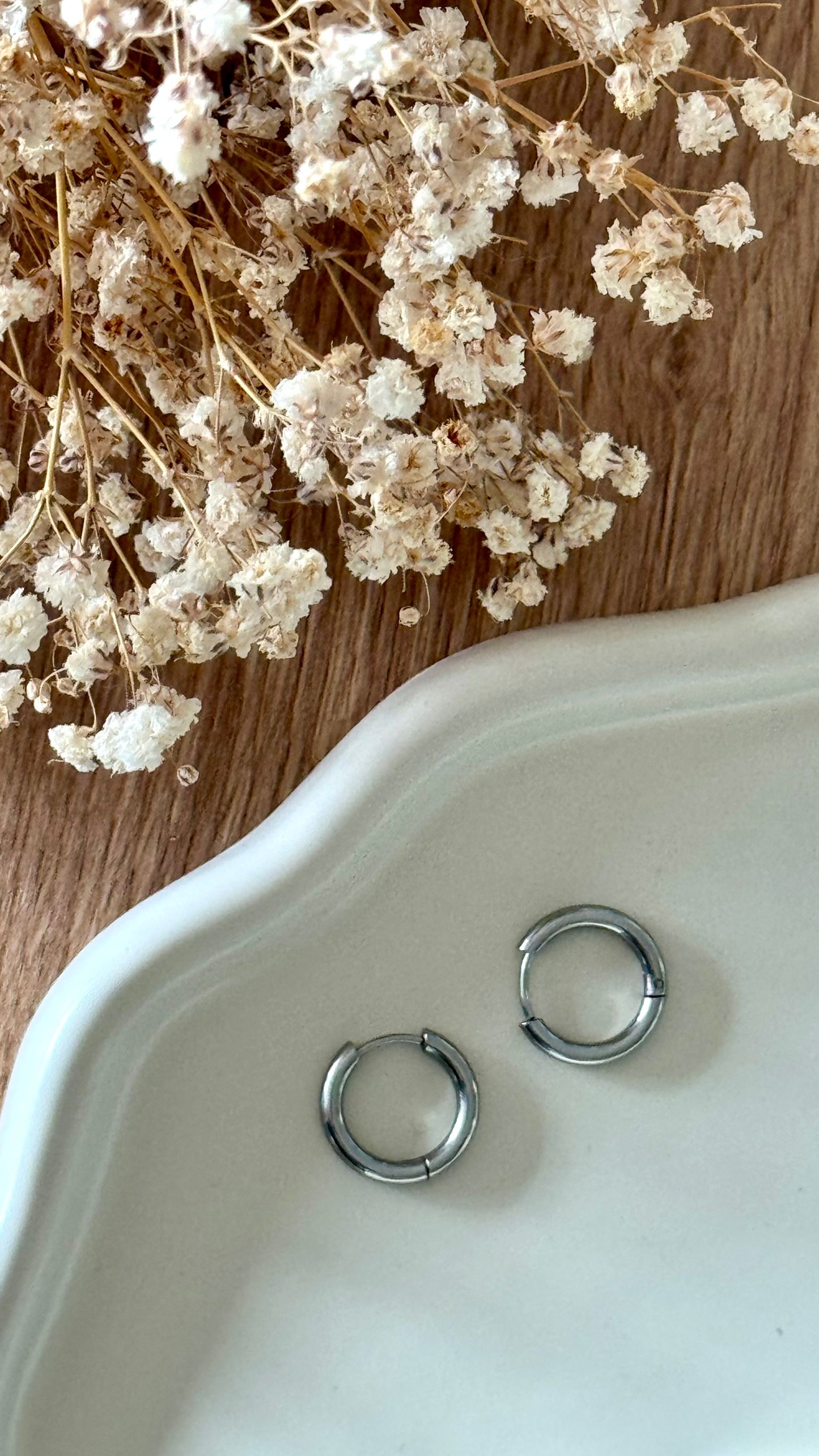 Boucles d'oreilles acier inoxydable et pierres naturelles - Anneaux argent & diverses pierres