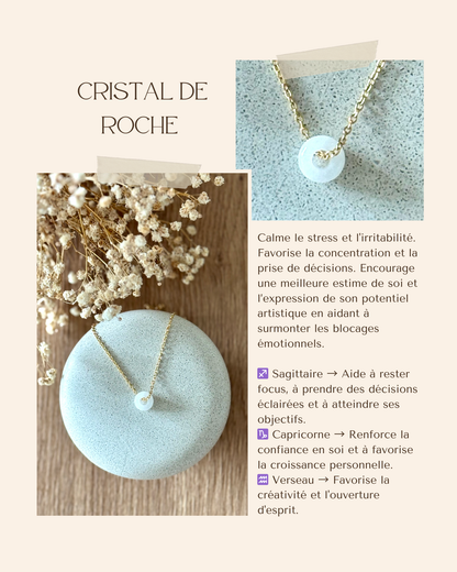 Collier acier inoxydable et pierre naturelle -Or & diverses pierres