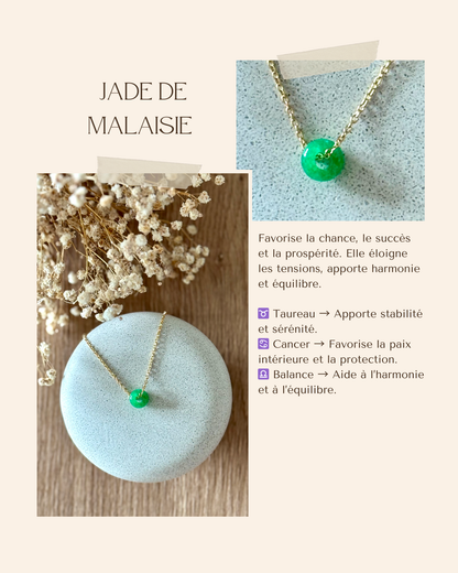 Collier acier inoxydable et pierre naturelle -Or & diverses pierres