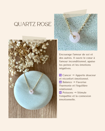 Collier acier inoxydable et pierre naturelle -Or & diverses pierres