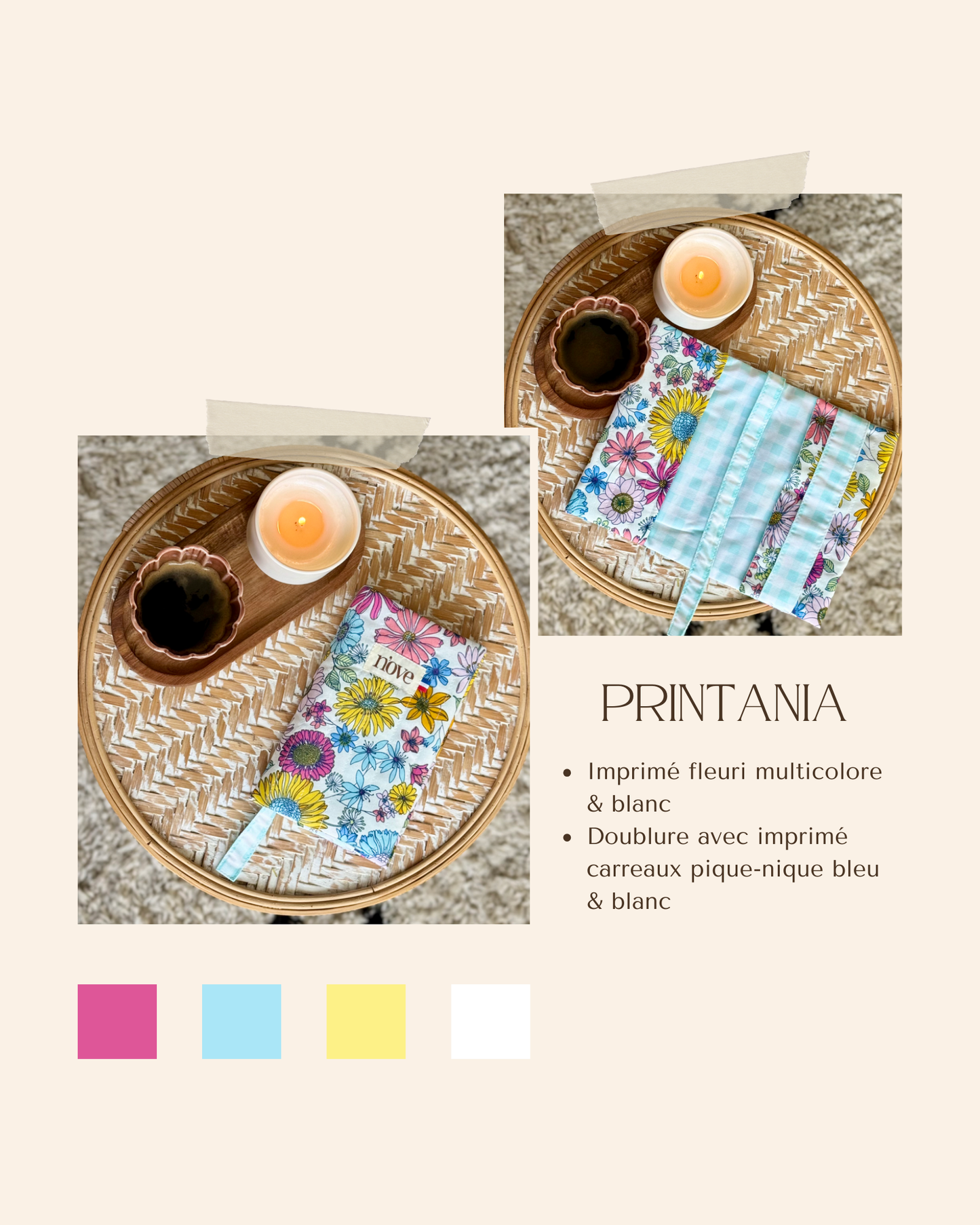 Pochette à livre réglable – Protège livre pour format poche - Divers motifs